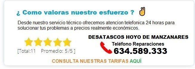 Desatascos Hoyo de Manzanares Precios